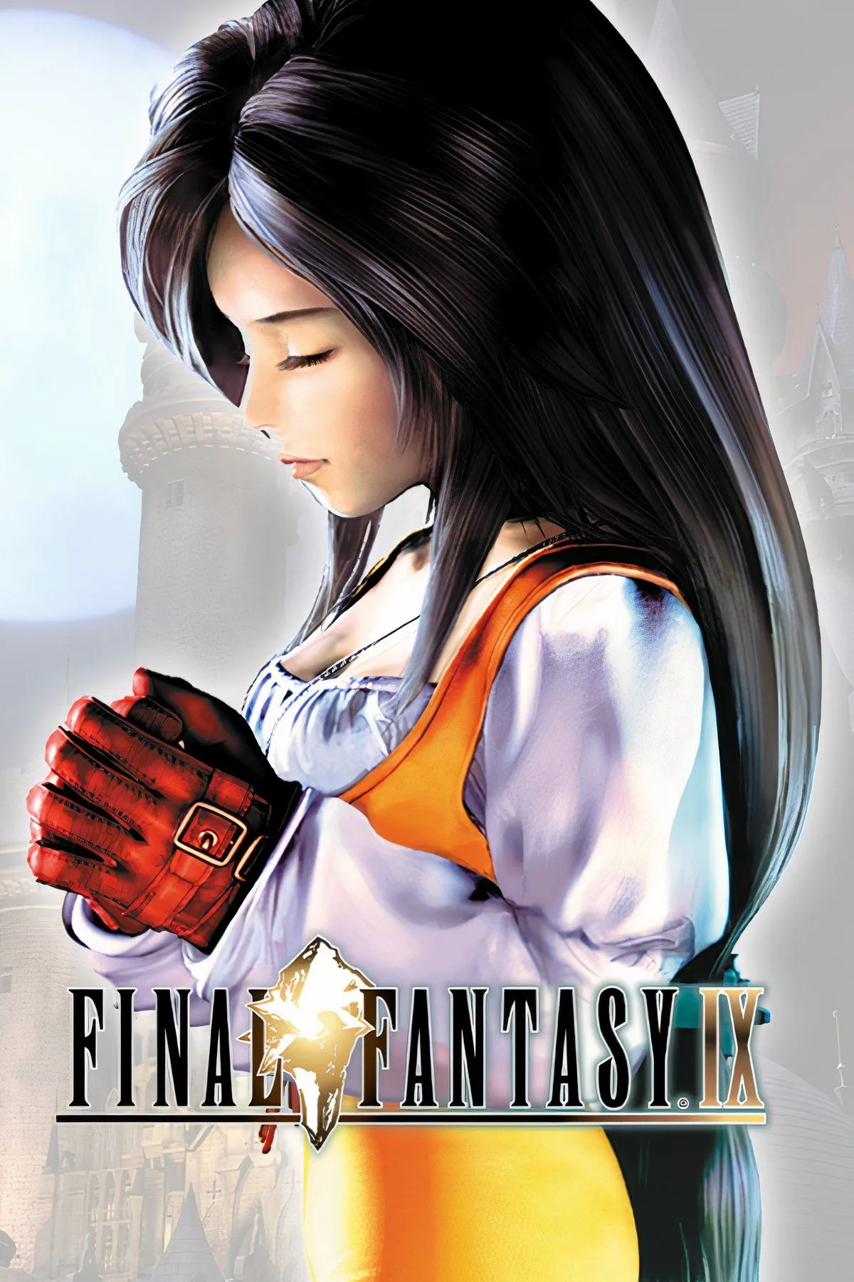 Hình ảnh bìa của Final Fantasy 9, với phong cách nghệ thuật cổ tích đặc trưng của game