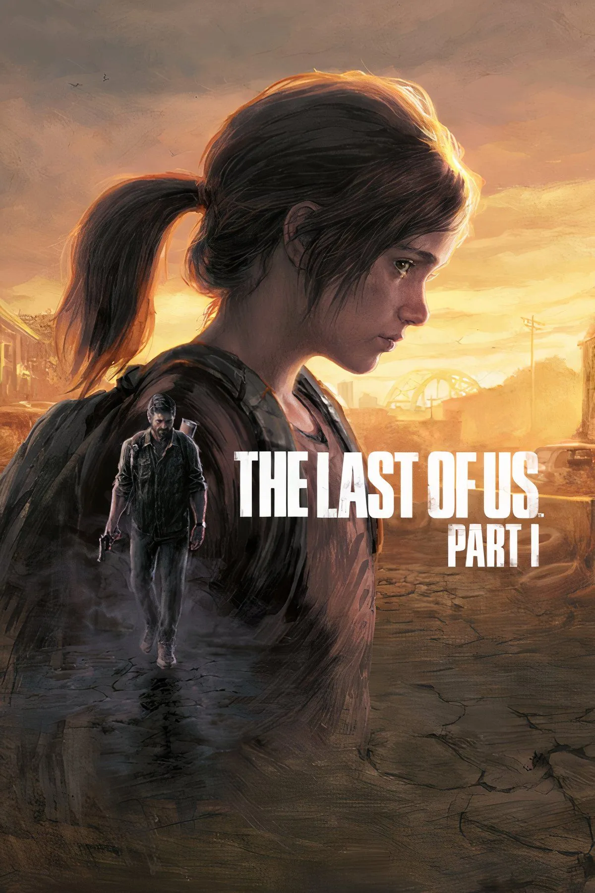 Hình ảnh bìa của The Last of Us Part I, tập trung vào Joel và Ellie