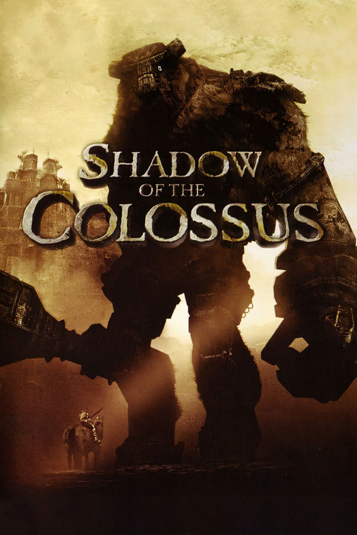 Hình ảnh bìa game Shadow of the Colossus, tượng trưng cho những trận chiến hoành tráng với các Colossi.