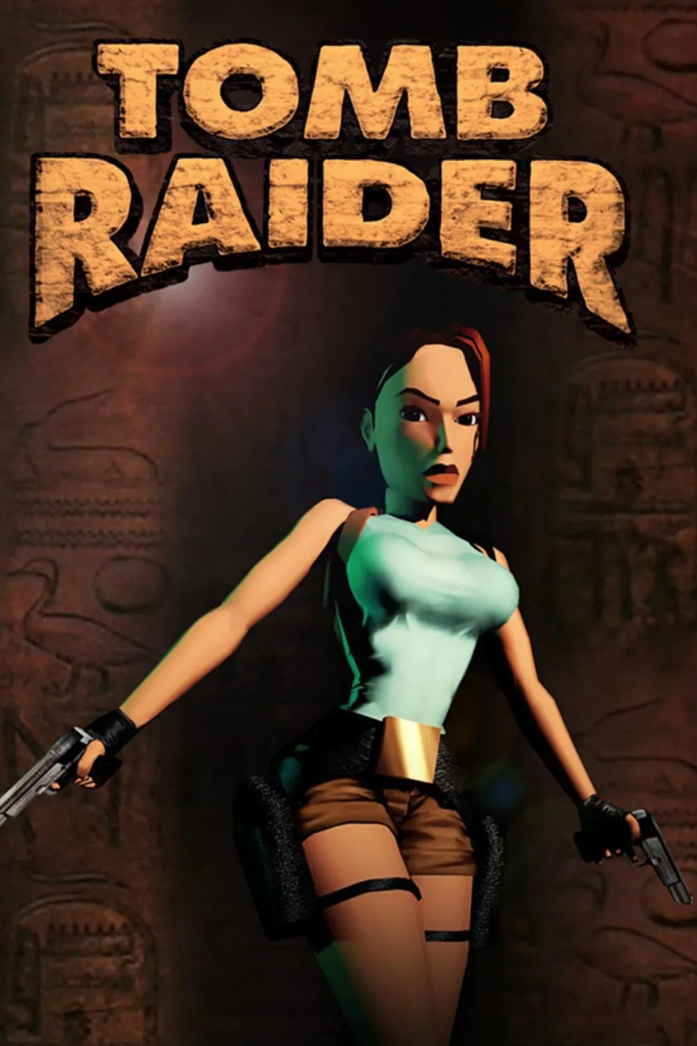 Hình ảnh Lara Croft trong game Tomb Raider đầu tiên, thể hiện đồ họa 3D thời kỳ đầu của PS1