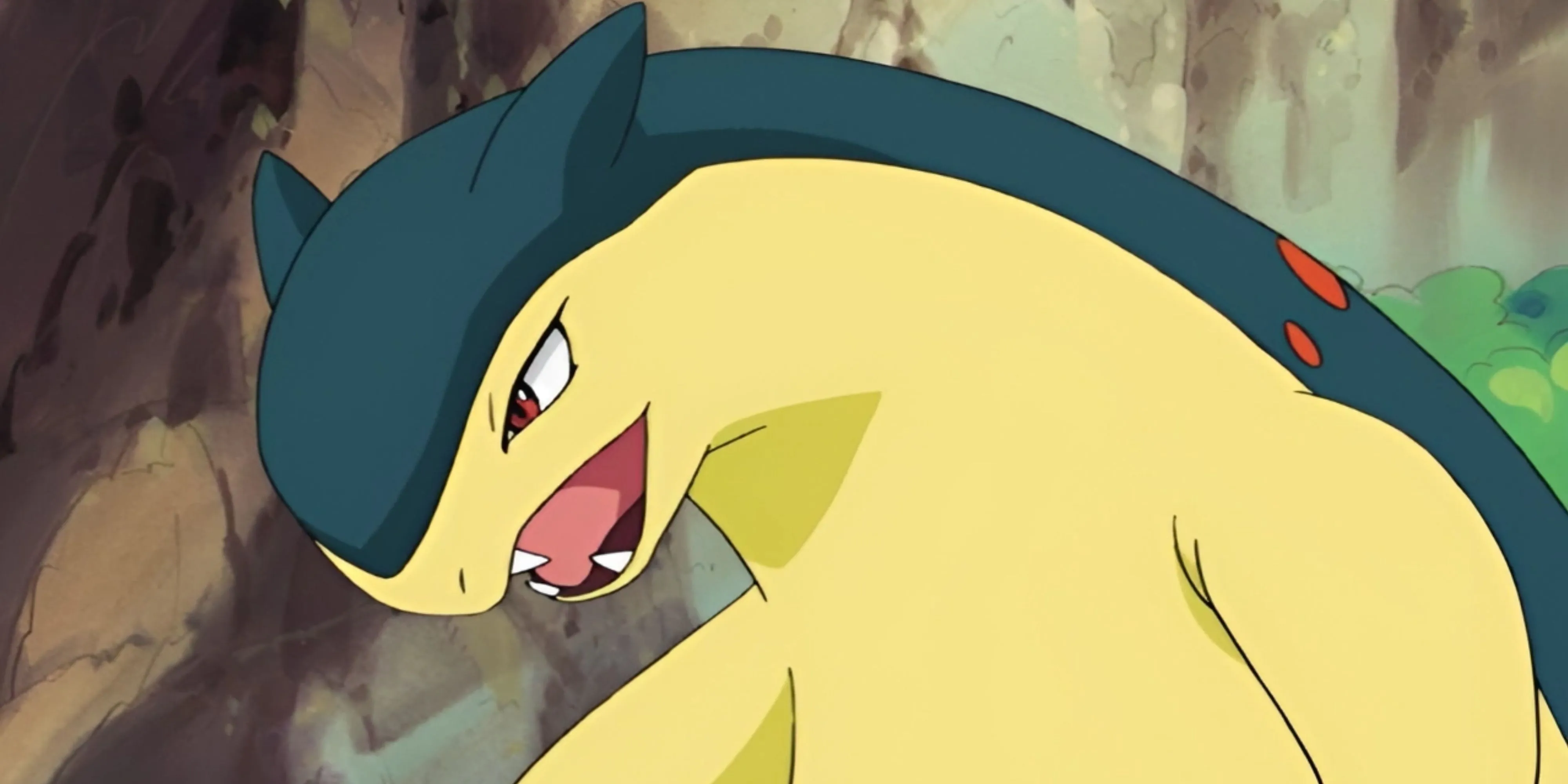Hình ảnh Typhlosion với ngọn lửa bùng cháy sau lưng, một trong ba Pokemon khởi đầu hệ lửa mạnh mẽ