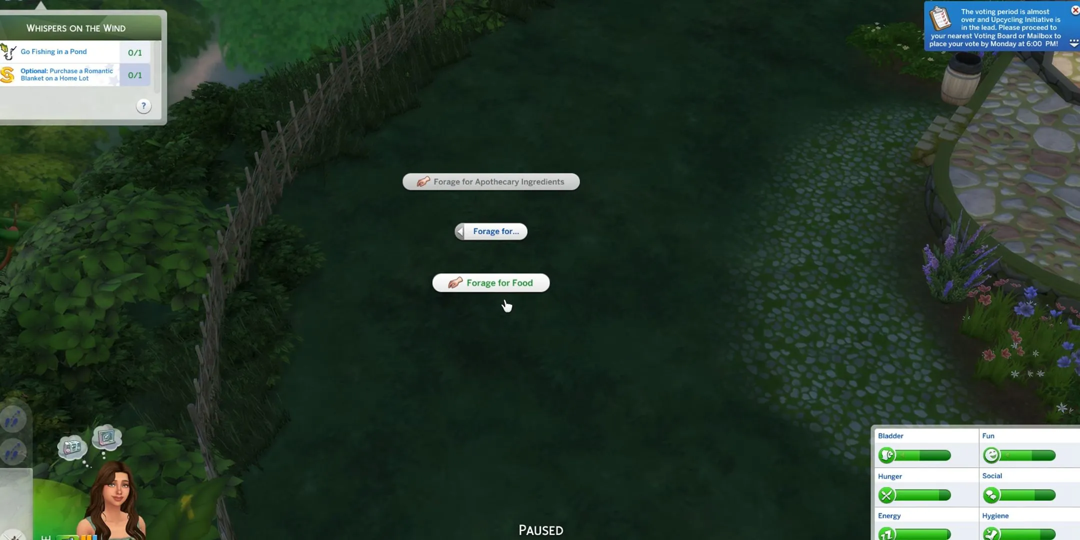 Hoạt động tìm kiếm (Foraging) giúp Sims khám phá nhiều nguyên liệu quý hiếm trong thế giới The Sims 4