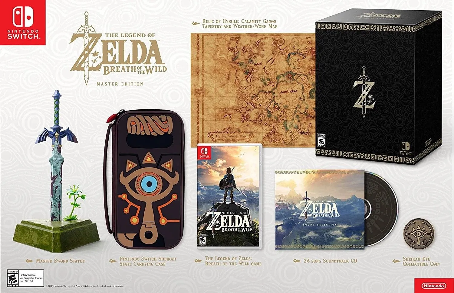 Hộp The Legend of Zelda: Breath of the Wild Master Edition, một phiên bản sưu tầm game Nintendo Switch cực hiếm và đắt giá trên thị trường.