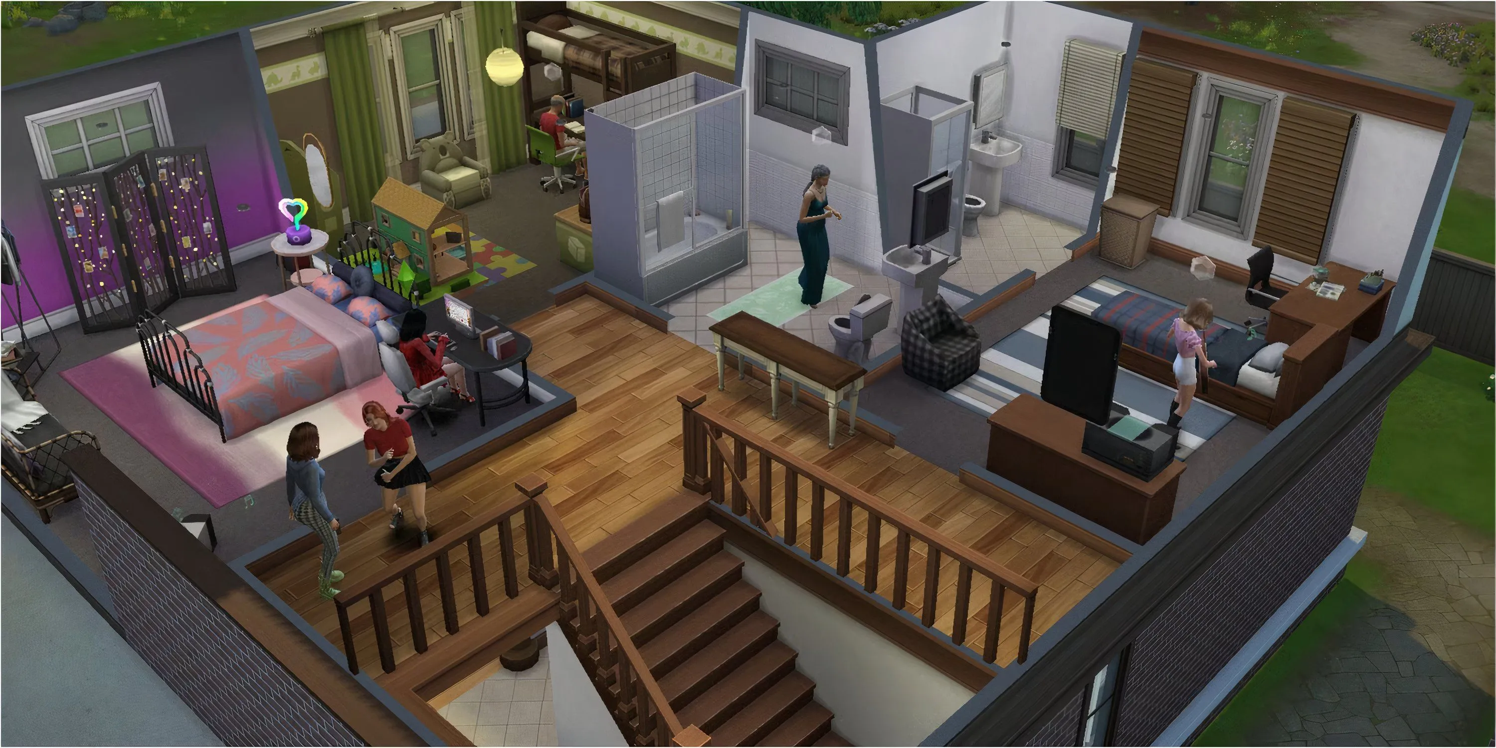 Khu nhà gia đình BridgeCreek Drive Price Family Residence trong The Sims 4 Copperdale, bối cảnh lý tưởng cho tuổi teen