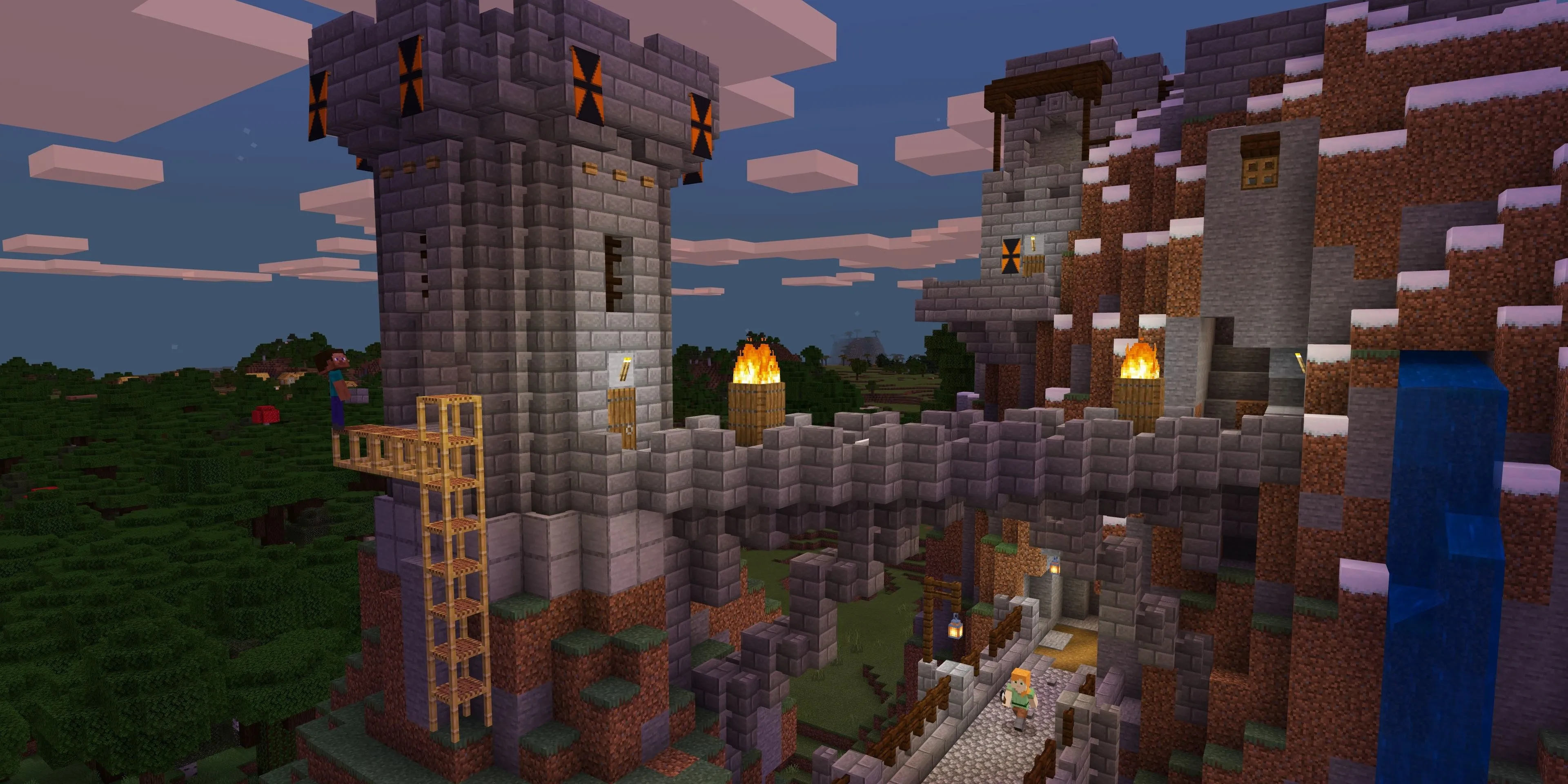 Lâu đài hùng vĩ do người chơi xây dựng trong thế giới Minecraft