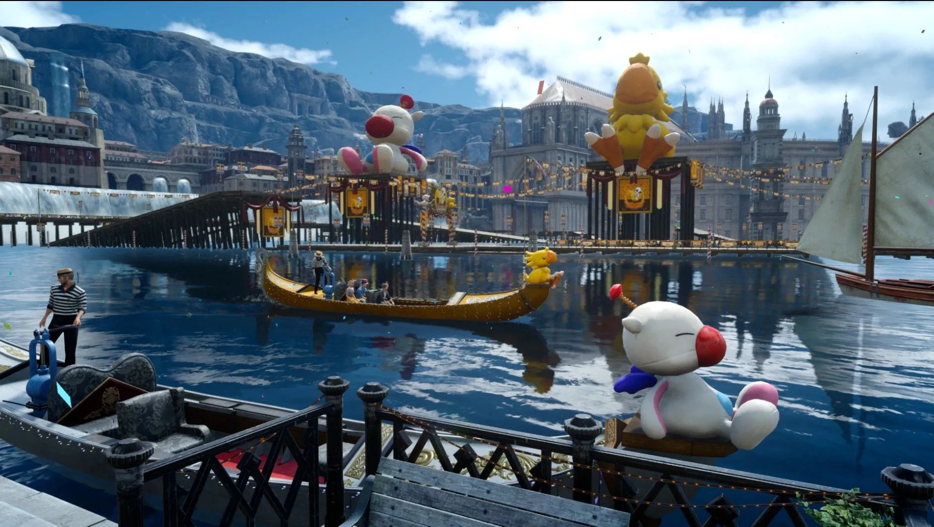 Lễ hội Moogle Chocobo Carnival đầy màu sắc tại Altissia trong Final Fantasy 15