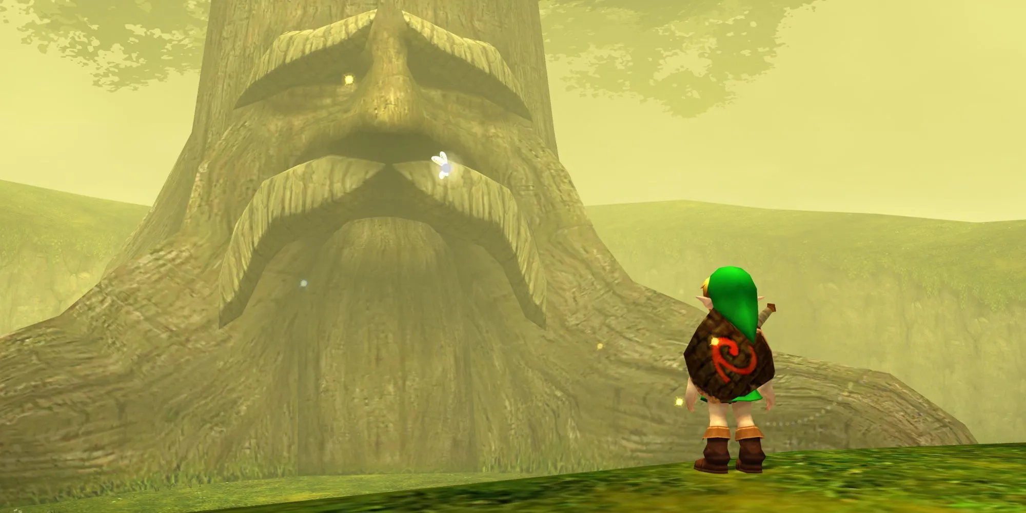 Link nói chuyện với Cây Deku trong The Legend of Zelda: Ocarina of Time, một bước tiến đồ họa 3D đáng kinh ngạc