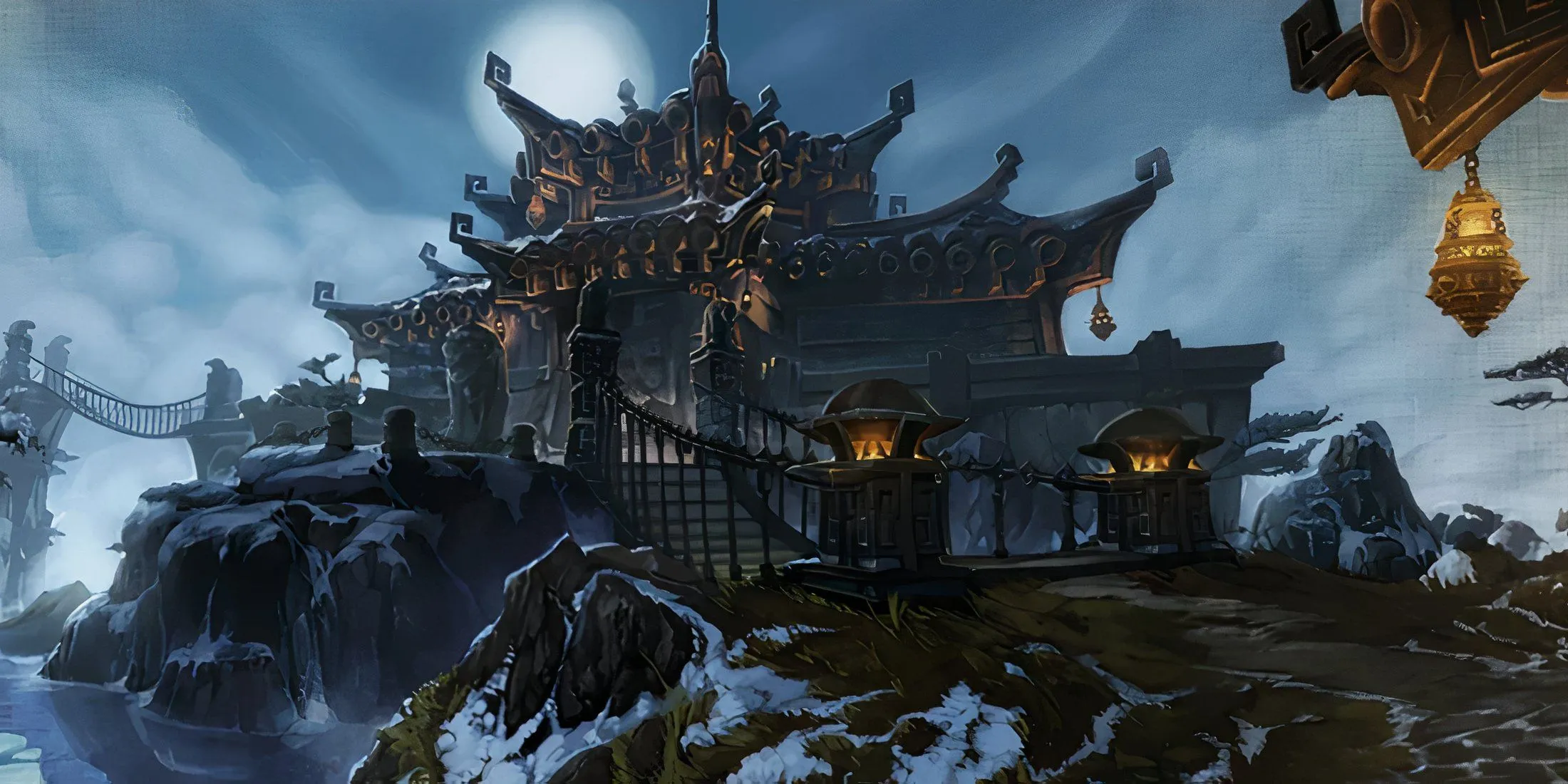 Màn hình tải game Tu Viện Shado-Pan, một hầm ngục và raid thử thách trong WoW Mists of Pandaria
