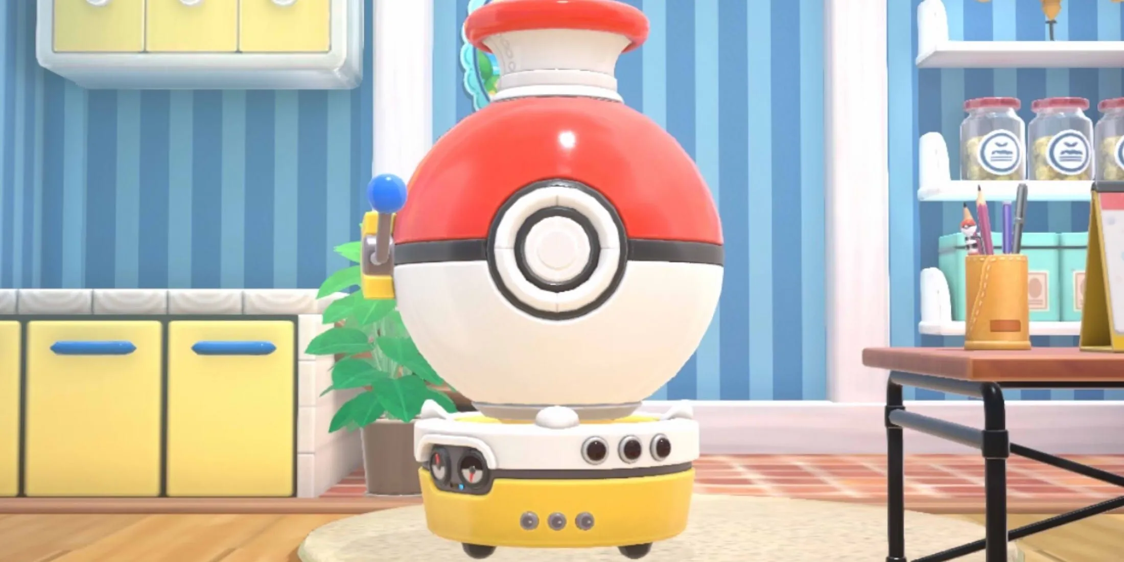 Máy Plush-O-Matic hình Pokeball để tạo thú nhồi bông trong Pokemon Friends