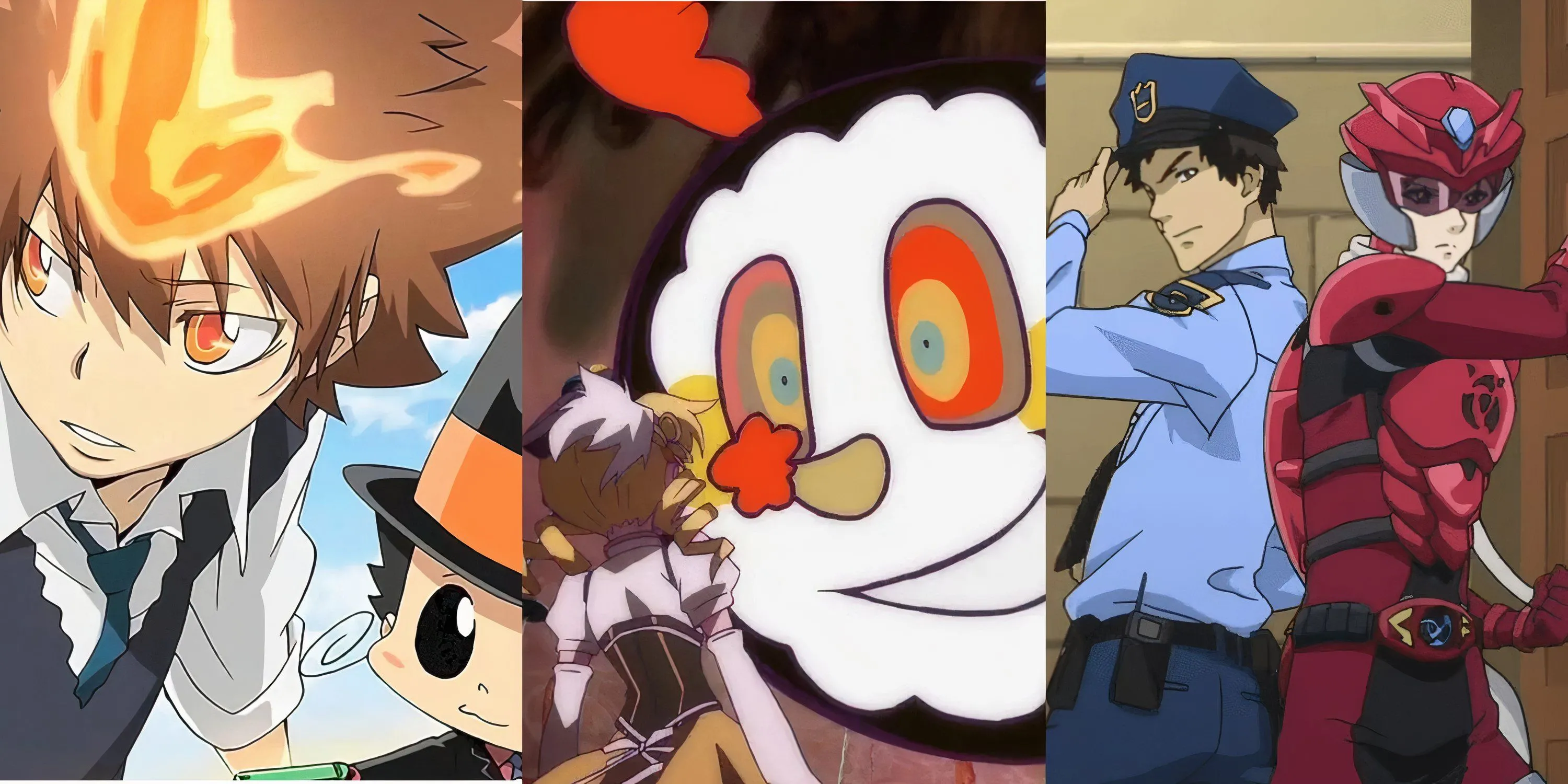 Minh họa các anime thay đổi thể loại giữa chừng, tương tự cách Sakamoto Days chuyển từ hài hước sang hành động kịch tính.