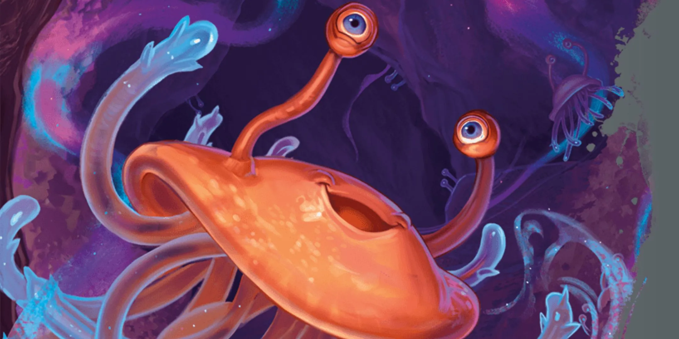 Một Flumph trong D&amp;D với vẻ mặt vui sướng