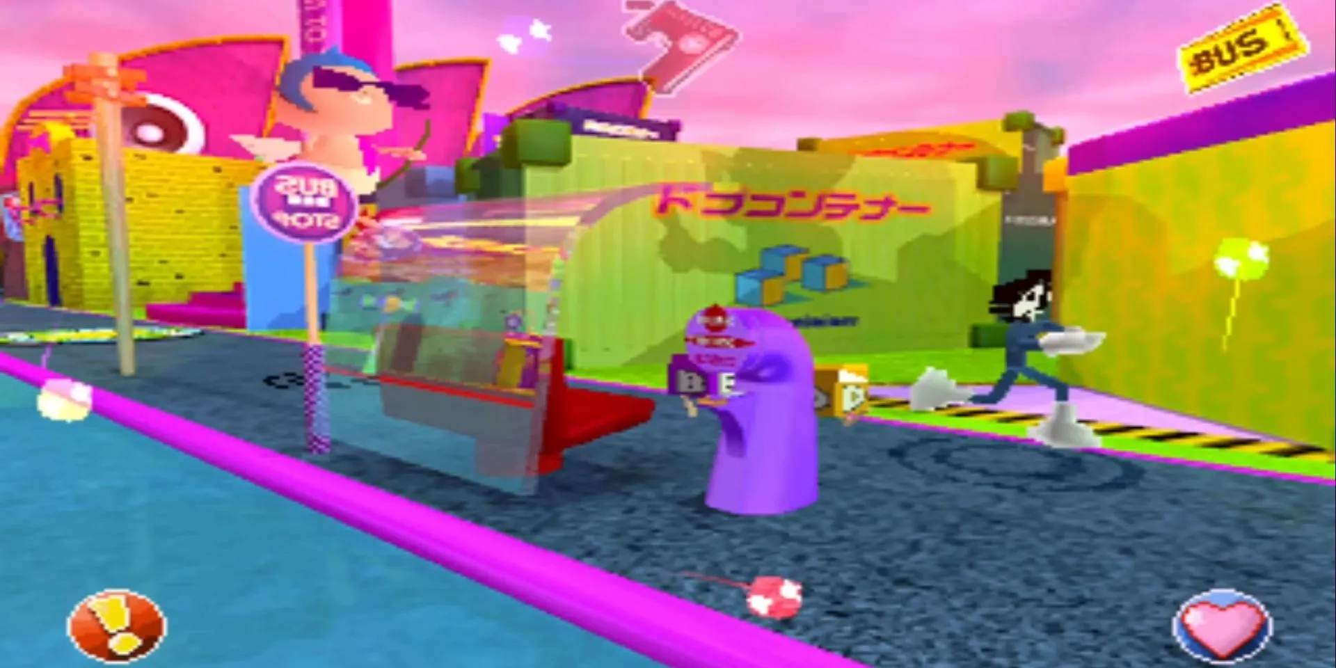 Nhân vật chạy trốn khỏi kẻ thù trong thế giới đầy màu sắc của game Planet Dob