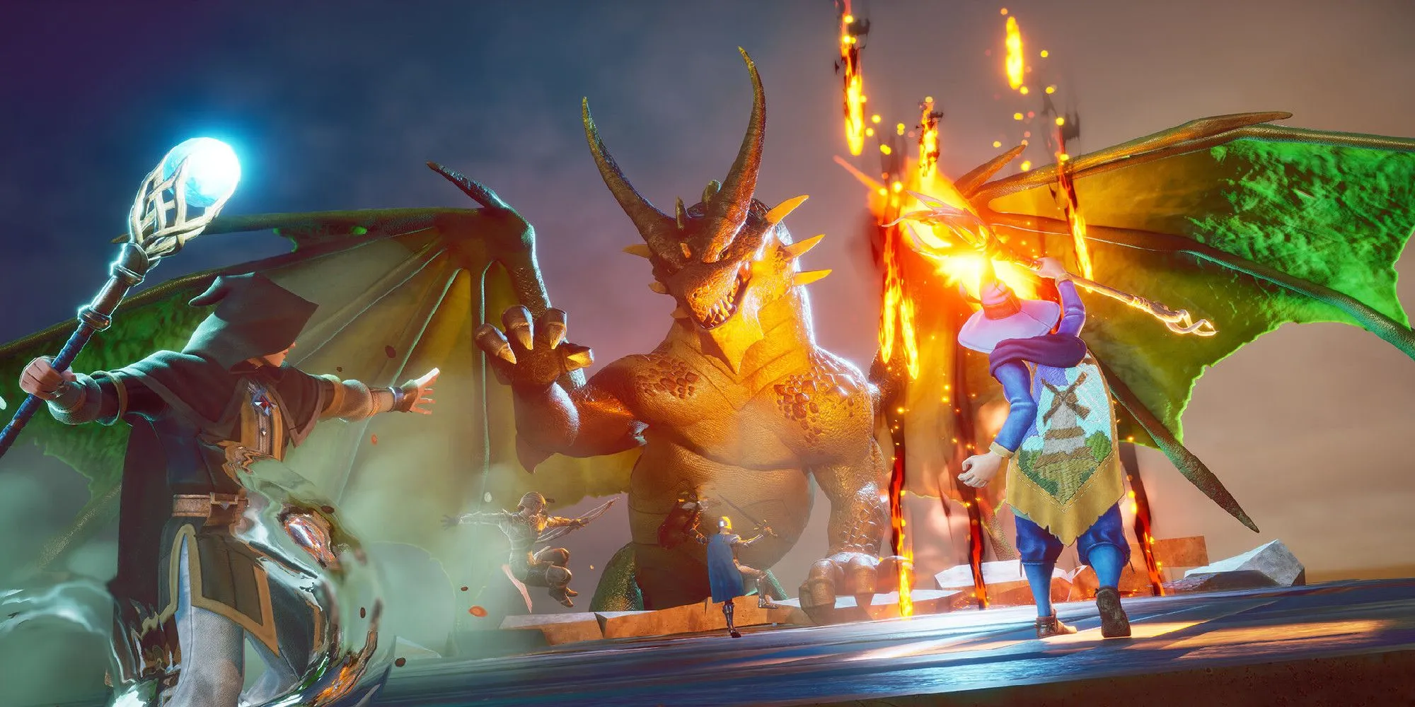 Những người chơi trong Runescape Dragonwilds chiến đấu với một con rồng
