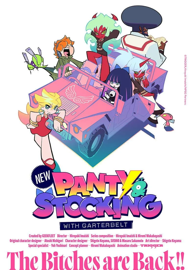 Poster anime New Panty &amp; Stocking with Garterbelt, đánh dấu sự trở lại đầy bất ngờ và ngông cuồng