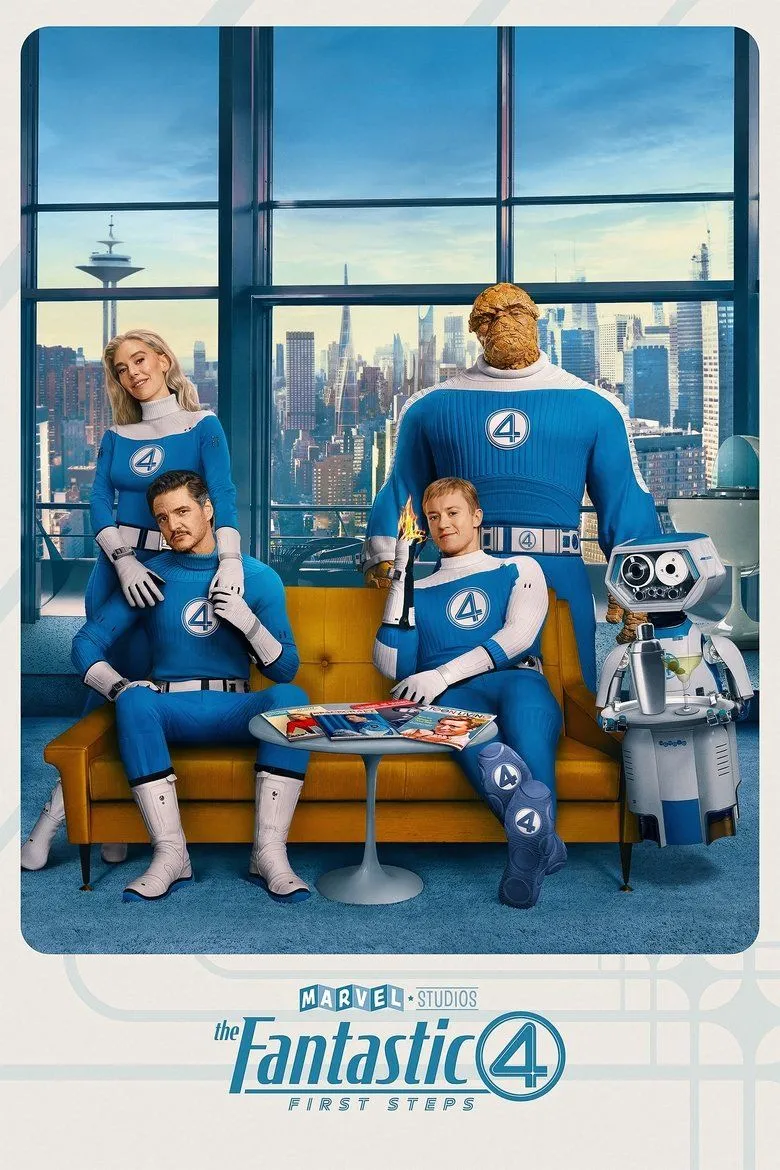 Poster chính thức của Fantastic Four: First Steps, thể hiện phong cách điện ảnh hiện đại của phim.