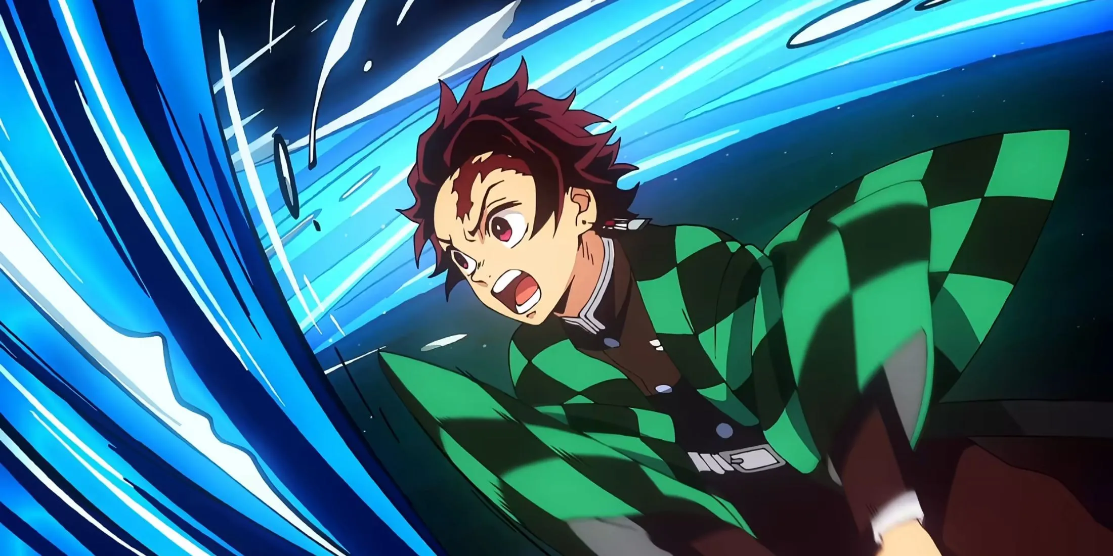 Tanjiro Kamado trong cảnh mở đầu đầu tiên của anime Thanh Gươm Diệt Quỷ.