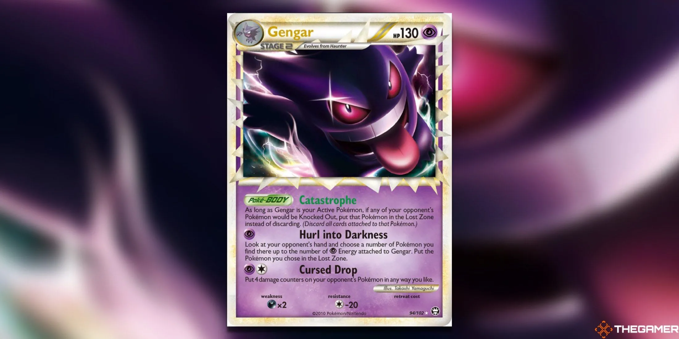 Thẻ bài Pokemon TCG Gengar Prime Ultra Rare từ bộ Triumphant HeartGold SoulSilver.
