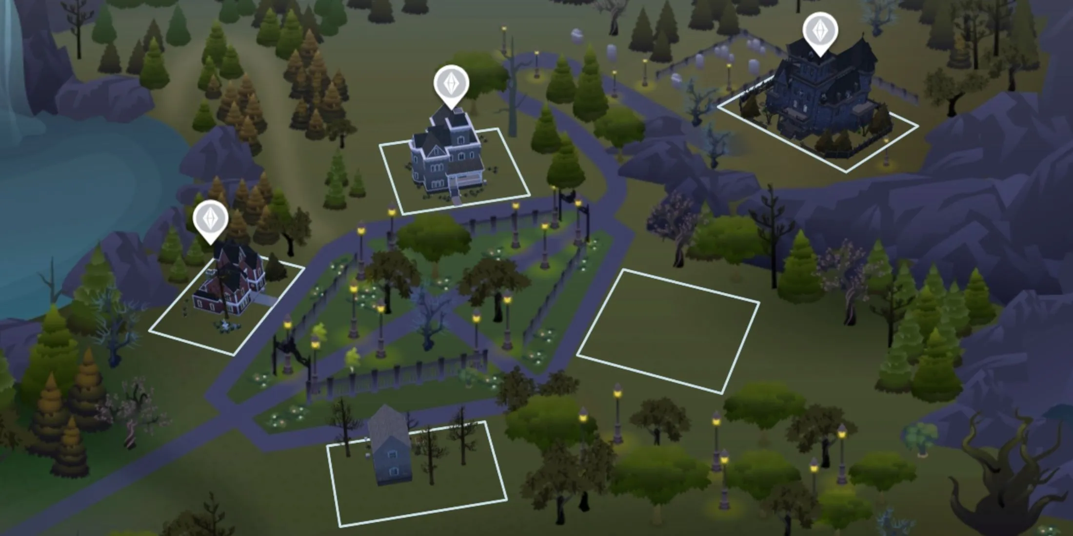 Thế giới Forgotten Hollow u ám lý tưởng cho Sims ma cà rồng