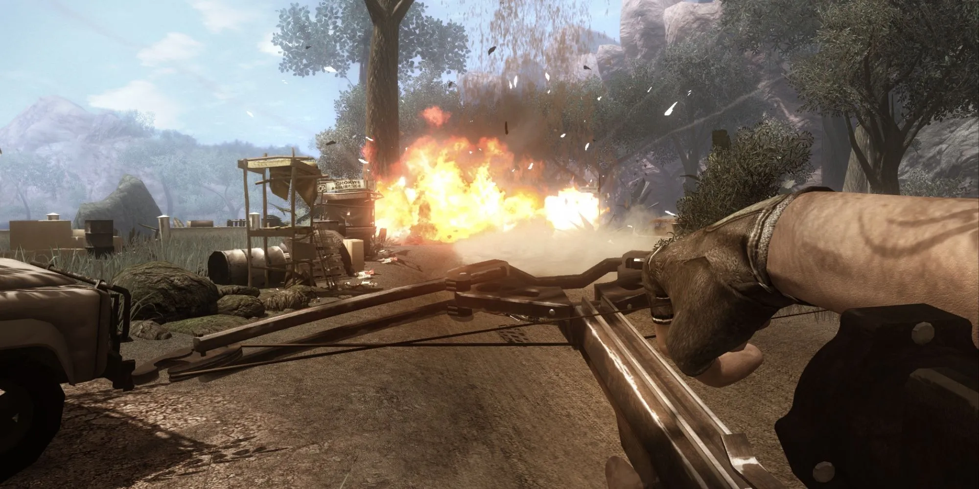 Toàn cảnh môi trường savana rộng lớn trong game Far Cry 2