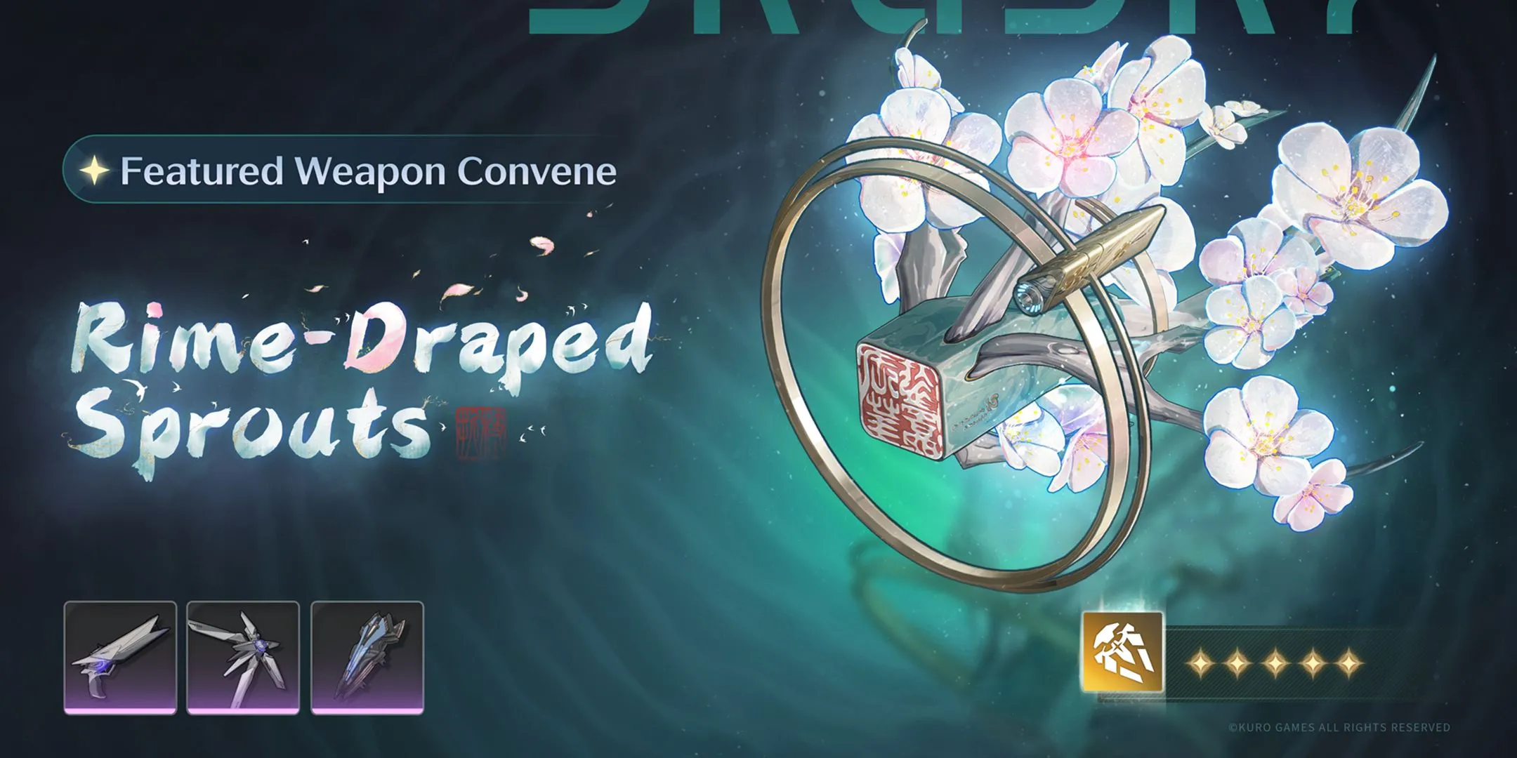 Vũ khí 5 sao Rime-Draped Sprouts đi kèm banner Zhezhi rerun Wuthering Waves 2.0 Giai đoạn 1
